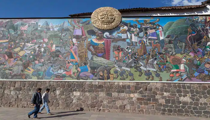 historical mural of cusco
